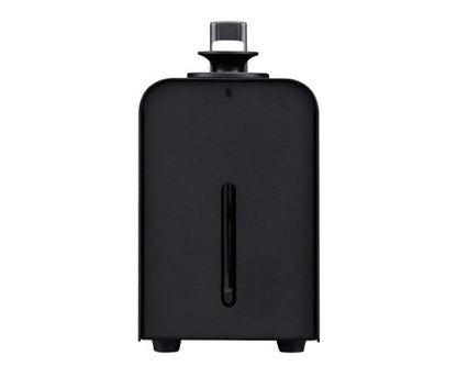 The Antari Antari SCN-600 Scent Machine by Antari is a black, rectangular device with a small round spout on top and a vertical translucent window in the center to display the liquid level. Featuring DMX-512 compatibility, it is ideal for integration into 4D theaters and immersive environments.