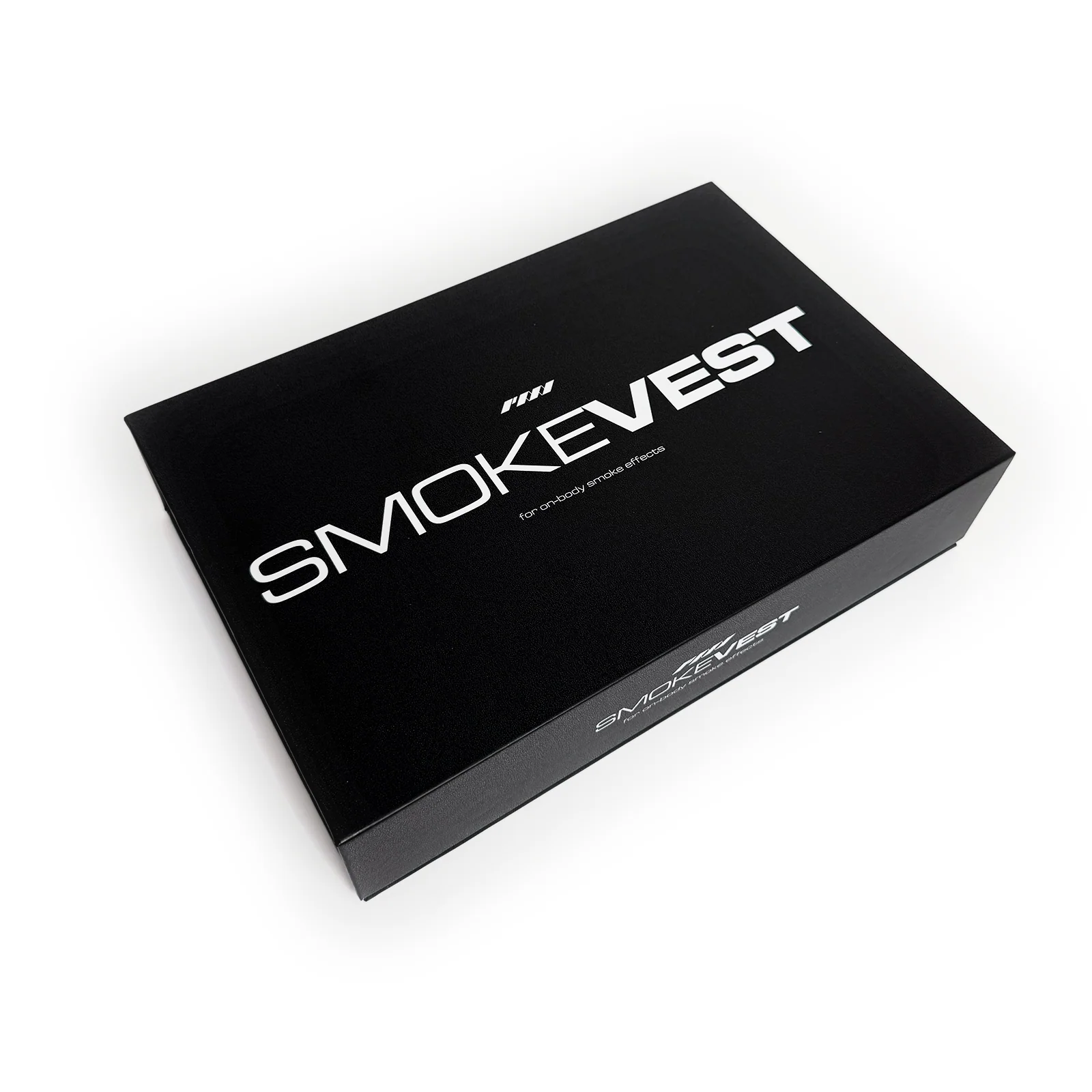 A black rectangular box labeled "SMOKEVEST" in bold white letters, featuring the PMI brand and product name "SmokeNINJA PRO/NINJA/GENIE PMI Smoke Vest," is displayed professionally on a white background.