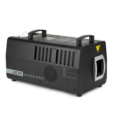 The JEM Martin Hazer Pro 230v - 600W Trackless Heater by JEM is a professional haze machine with a vent, top handles, and control panel, designed for water-based haze effects at stage or event lighting.
